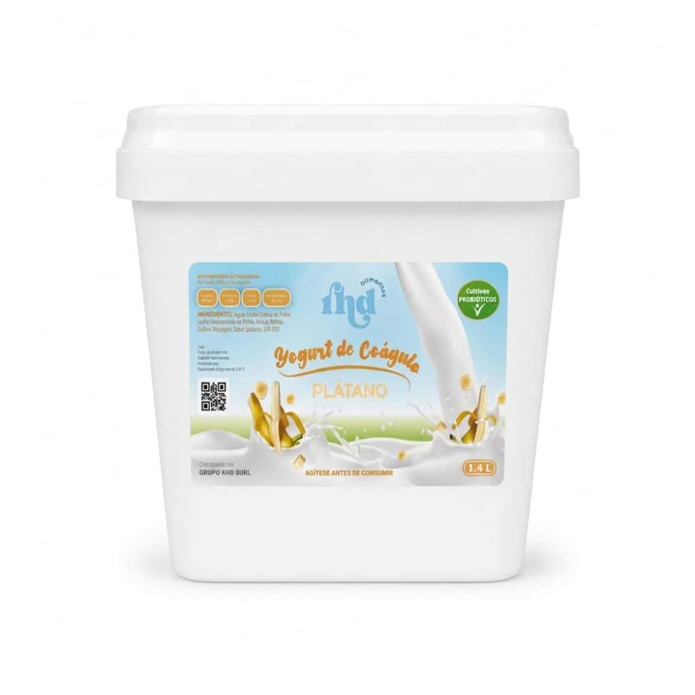 Yogurt probiótico de coágulo sabor plátano RHD (1.4 L) - Miniatura 1