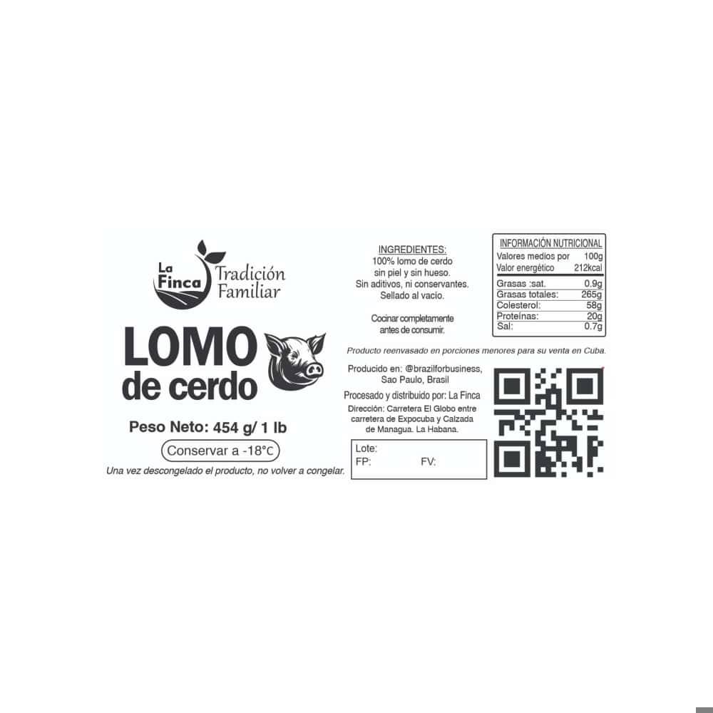 Lomo de cerdo sin piel y sin hueso La Finca (454 g / 1 lb) - Miniatura 2