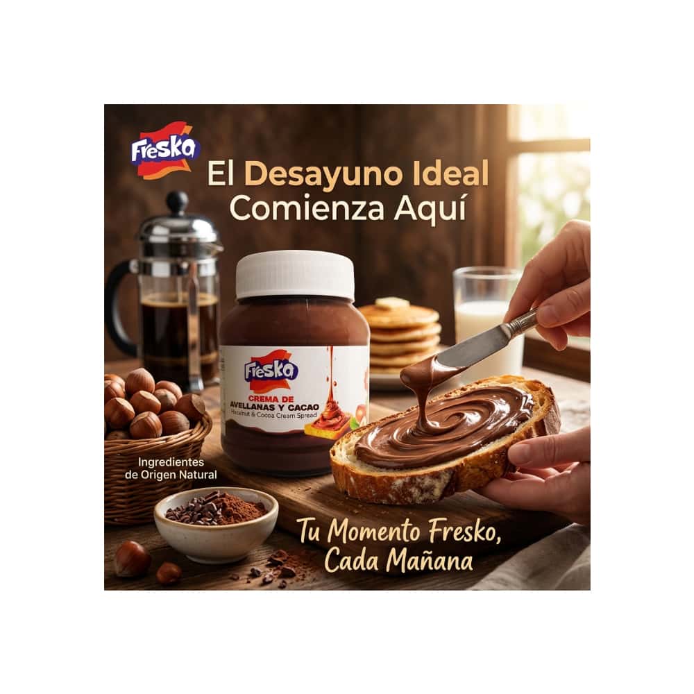 Crema de avellanas y cacao Fresko (350 g / 12.35 oz) - Miniatura 5