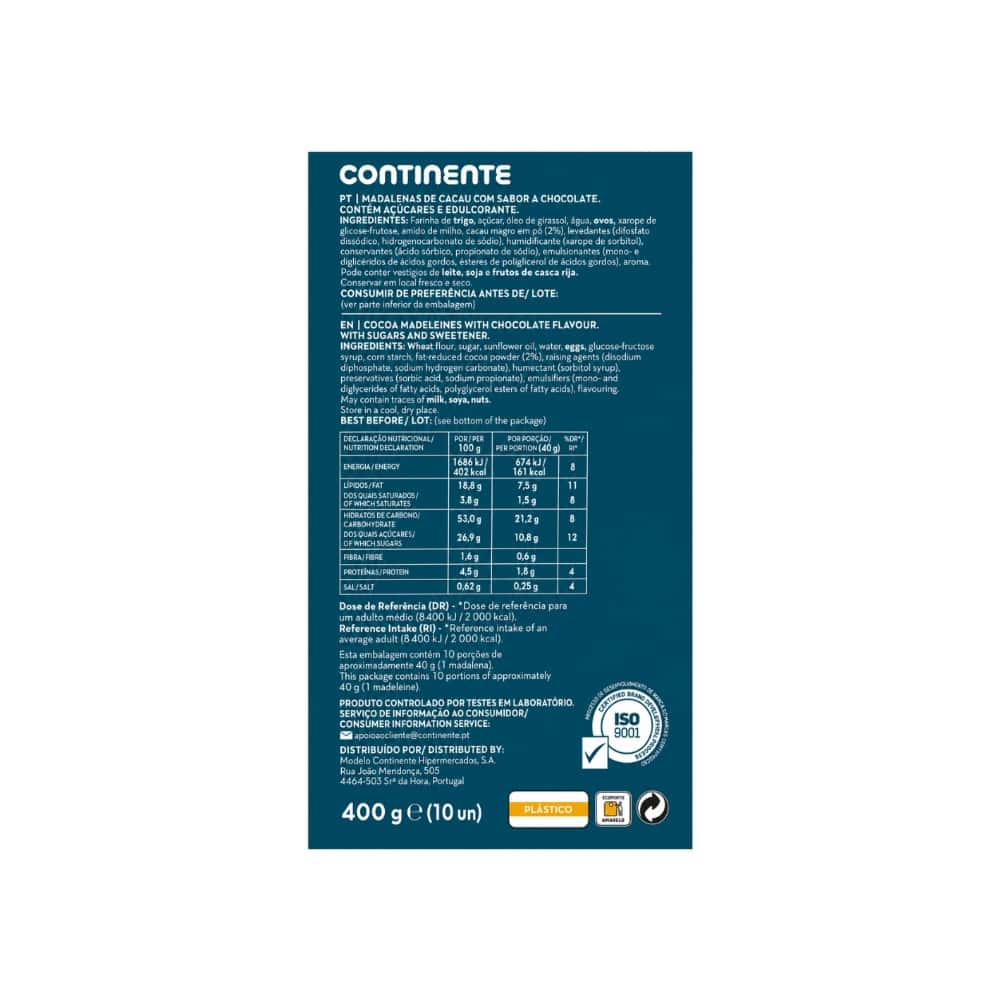 Magdalenas de chocolate Continente (400 g / 14.11 oz) - Miniatura 3