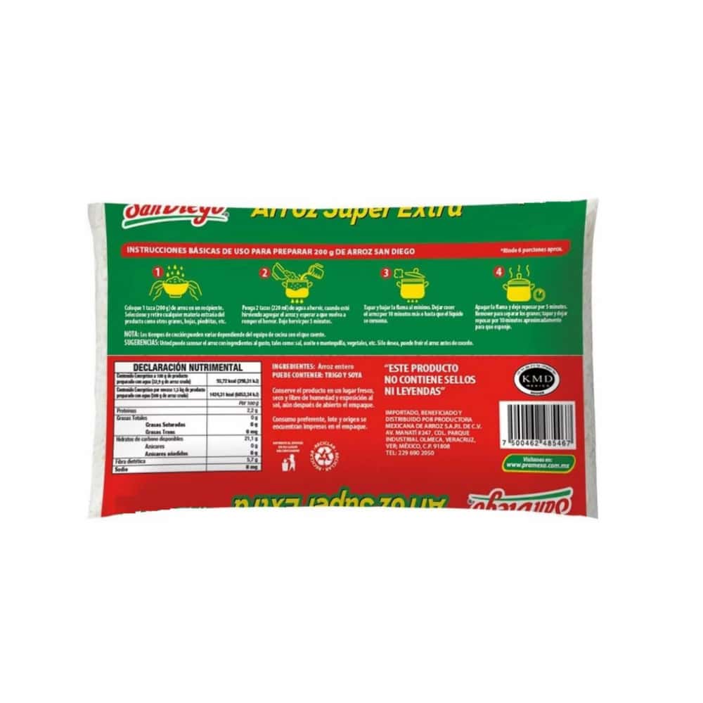 Arroz super extra San Diego (2 x 1 kg / 2.2 lb) - Miniatura 2