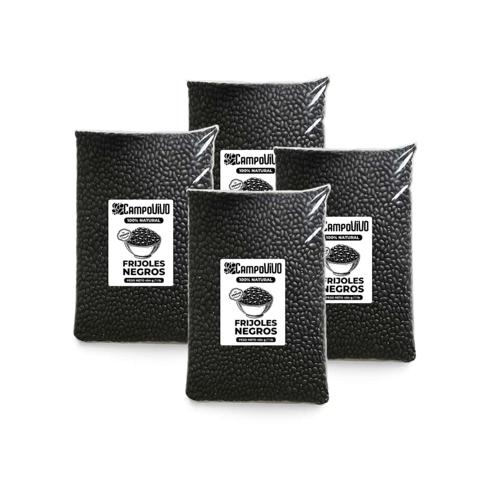 Frijoles negros Campo Vivo (4 x 454 g / 1 lb) - Miniatura 1