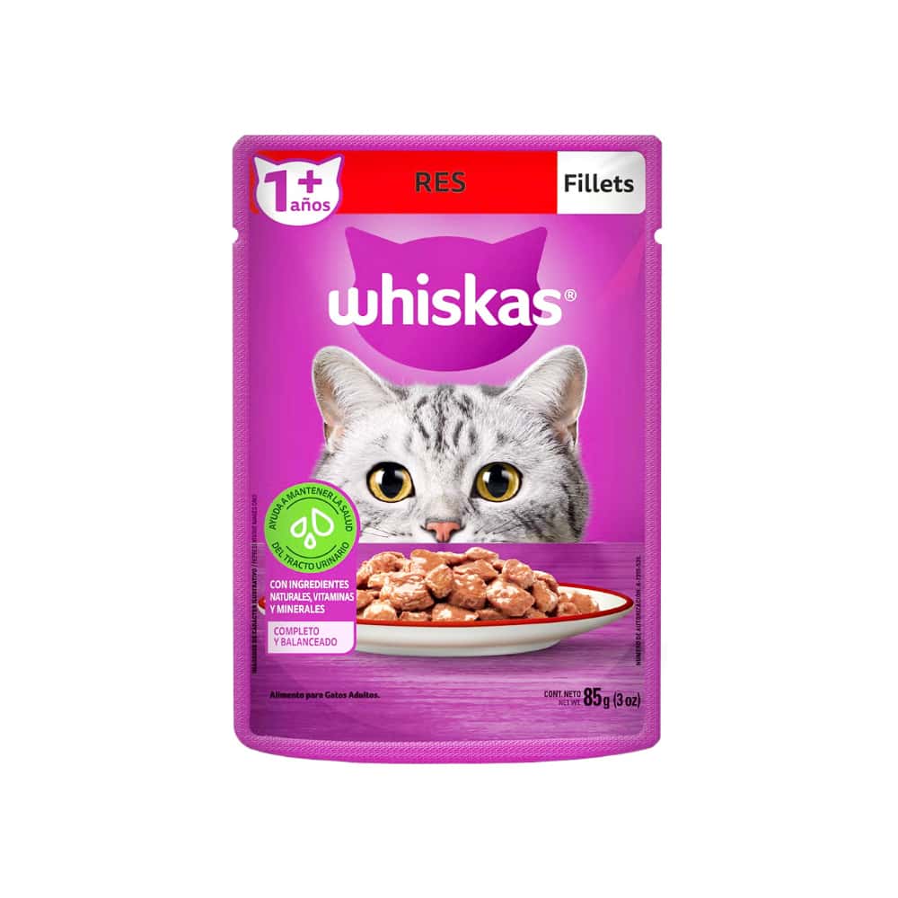 Alimento para gato adulto filetes de res Whiskas (85 g / 3 oz) - Miniatura 3