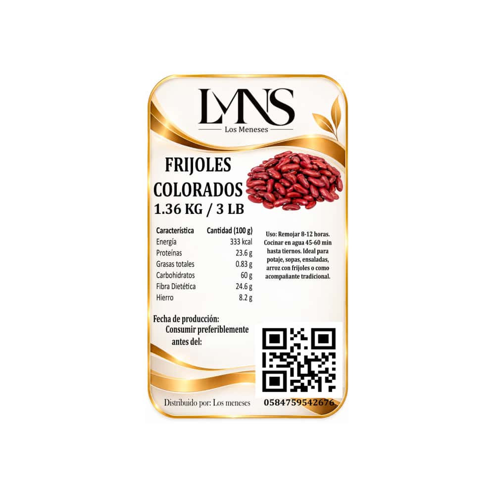 Frijoles colorados Los Meneses (1.36 kg / 3 lb) - Miniatura 2