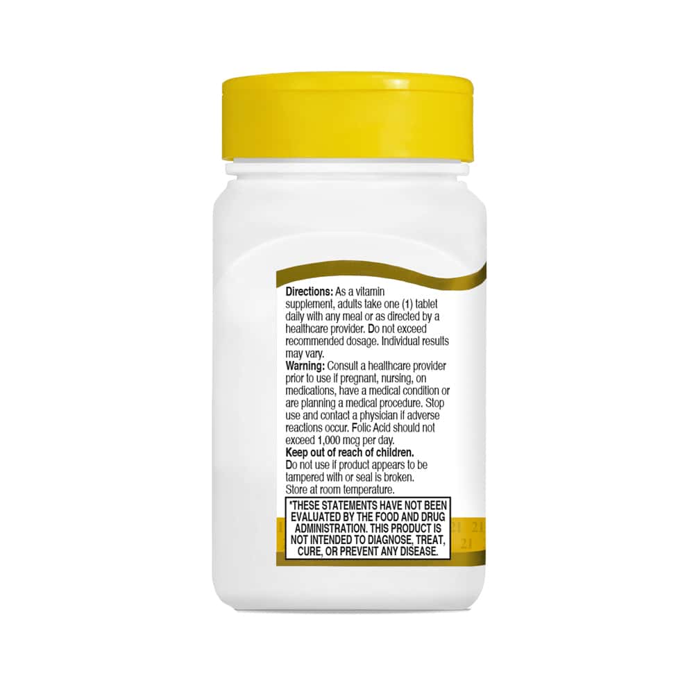 Ácido fólico 400 mcg 21st Century (250 tabletas) - Miniatura 6