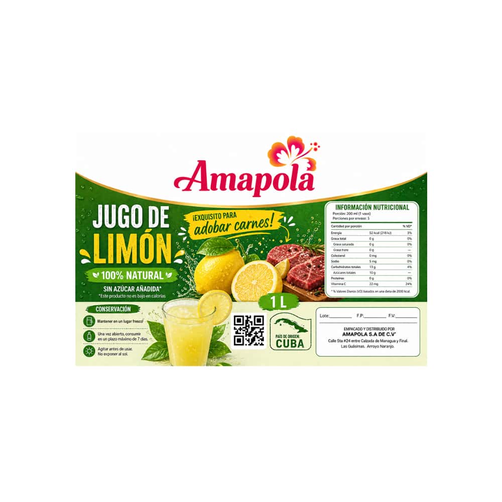 Jugo de limón Amapola (1 L) - Miniatura 4
