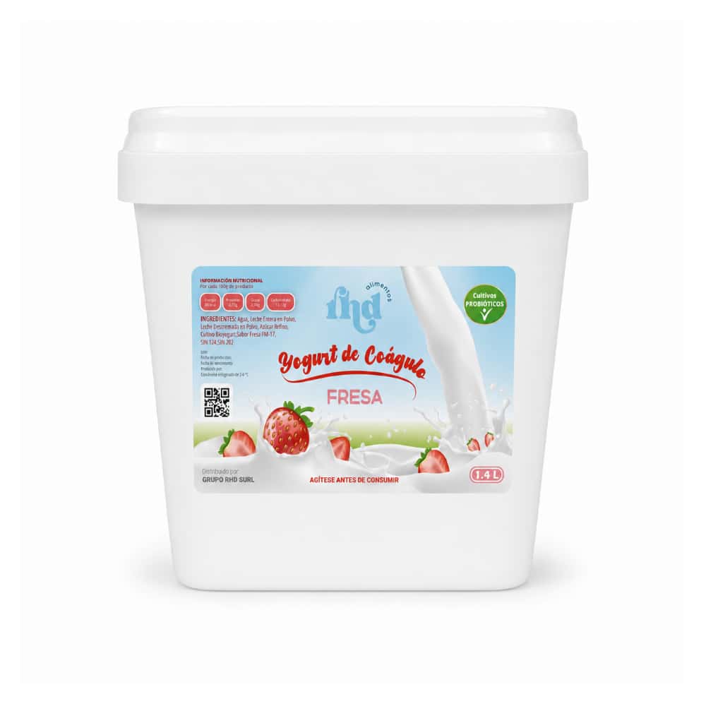 Yogurt probiótico de coágulo sabor fresa RHD (1.4 L) - Miniatura 1