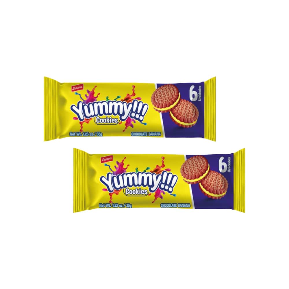 Galletas sándwich de choco rellenas de crema sabor a plátano Delizola (2 x 35 g / 1.23 oz) - Miniatura 1