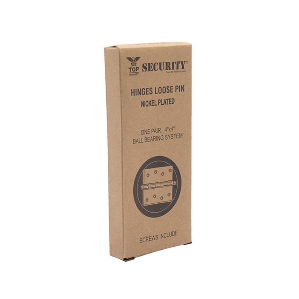 Bisagra de pasador suelto con terminación cromada de 4" x 4" Security (2 U) - Miniatura 4