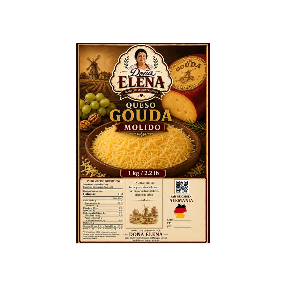 Queso gouda molido Doña Elena (1 kg / 2.2 lb) - Miniatura 2