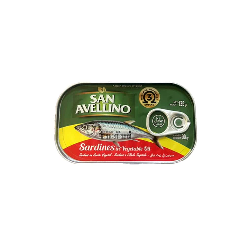 Sardinas en aceite vegetal San Avellino (125 g / 4.40 oz) - Miniatura 1