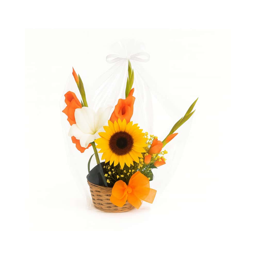 Confección en cestica de mimbre con flores variadas Ola Flowers - Miniatura 2