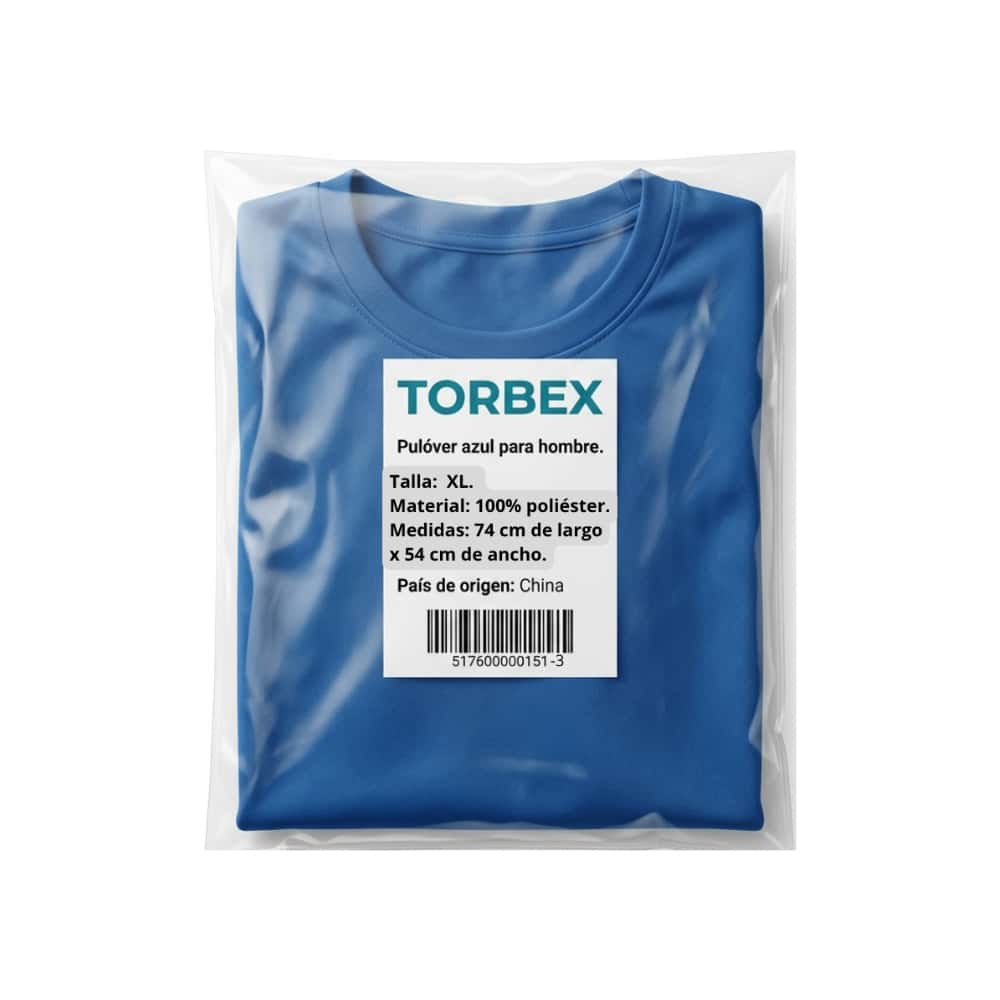 Pulóver azul para hombre Torbex (Talla XL) - Miniatura 2