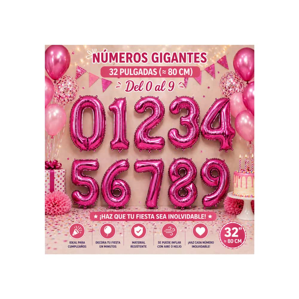 Globo rosado número 3 Balloon (32 pulgadas) - Miniatura 4