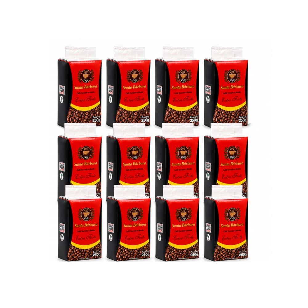 Café tostado y molido extra fuerte Santa Bárbara (12 x 250 g / 8.8 oz) - Miniatura 1