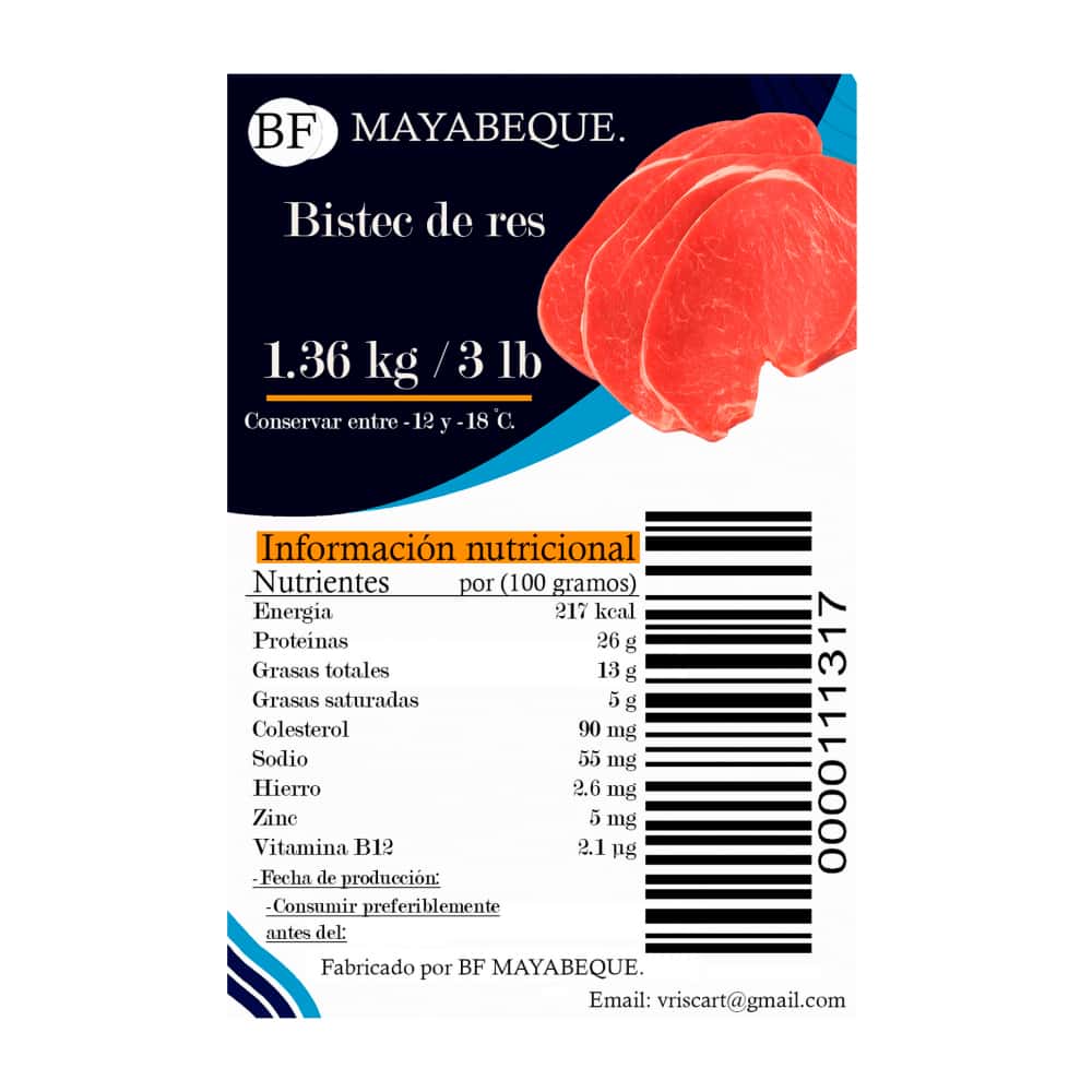 Bistec de res BF Mayabeque (1.36 kg / 3 lb) - Miniatura 6