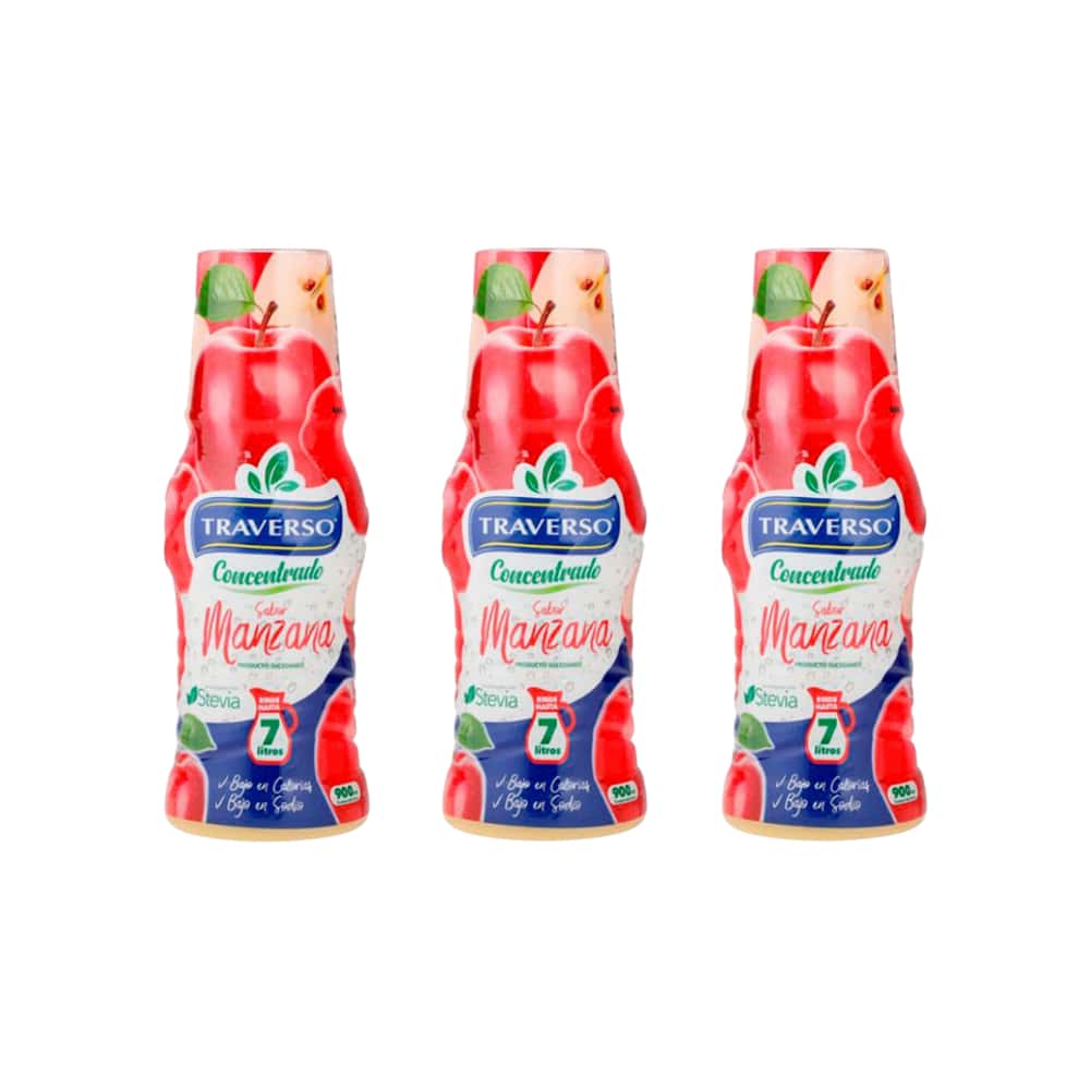 Jugo concentrado sabor manzana Traverso (3 x 900 ml) - Miniatura 1