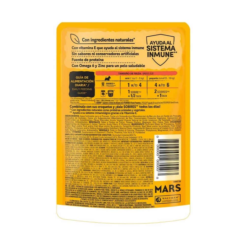 Alimento sabor res para perros de razas pequeñas Pedigree (100 g / 3.52 oz) - Miniatura 2