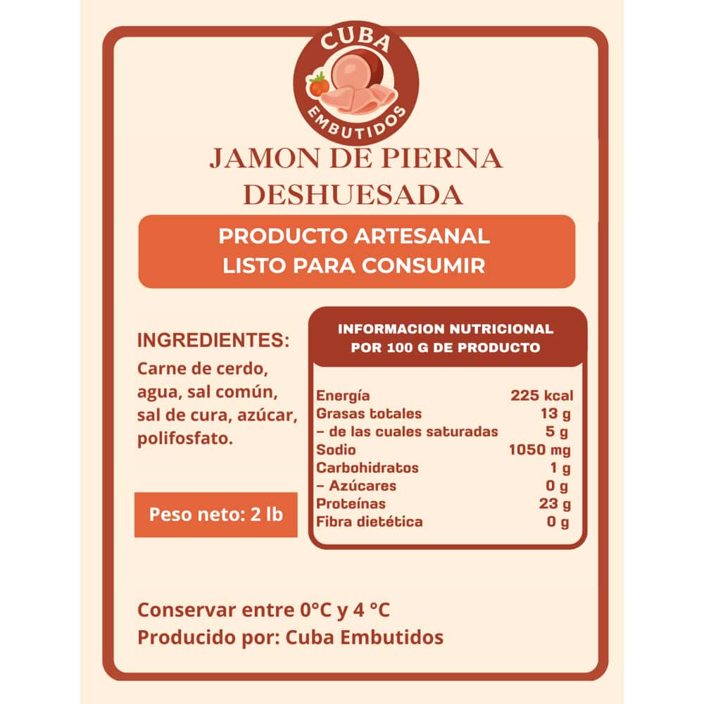 Jamón de pierna deshuesada Cuba Embutidos (907 g / 2 lb) - Miniatura 4