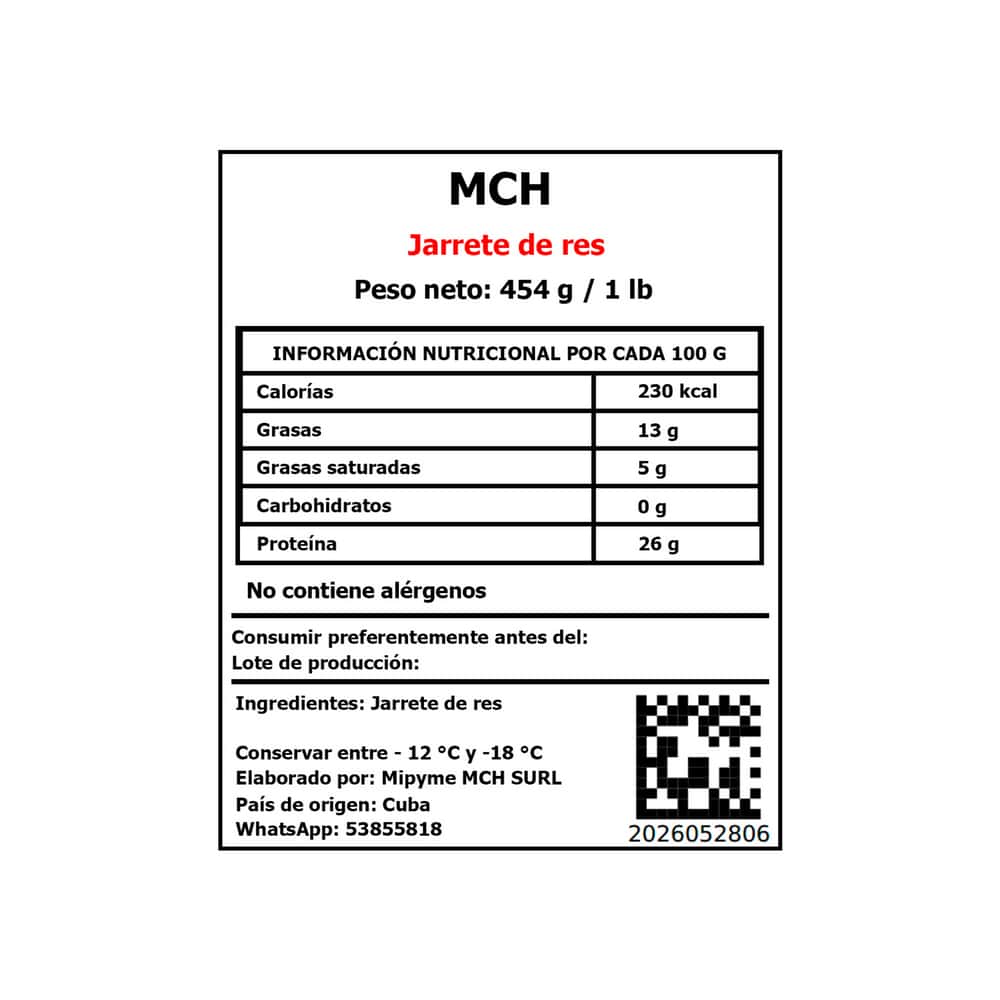 Jarrete de res MCH (454 g / 1 lb) - Miniatura 3