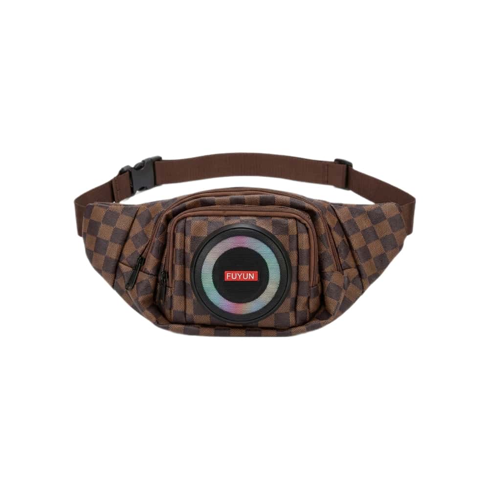 Cangurera riñonera carmelita con cuadro con bocina bluetooth integrada FUYHX - Miniatura 1