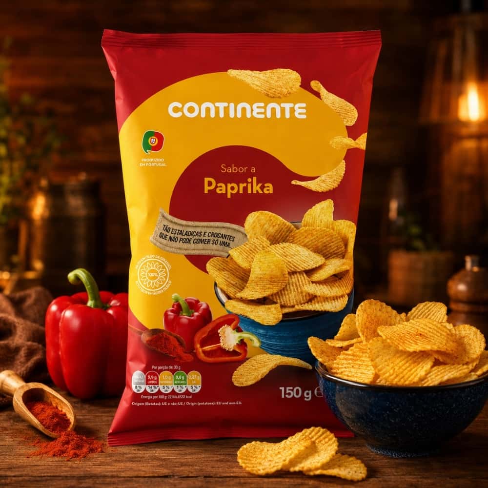 Patatas fritas onduladas sabor pimentón Continente (150 g / 5.29 oz) - Miniatura 3