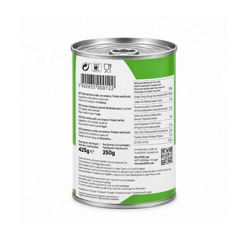 Garbanzos cocidos Tom Food (12 x 425 g / 15 oz) - Miniatura 3