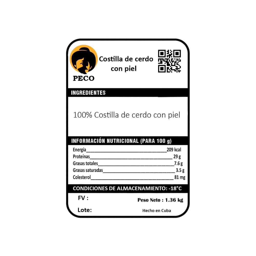 Costilla de cerdo con piel Peco (1.36 kg / 3 lb) - Miniatura 3