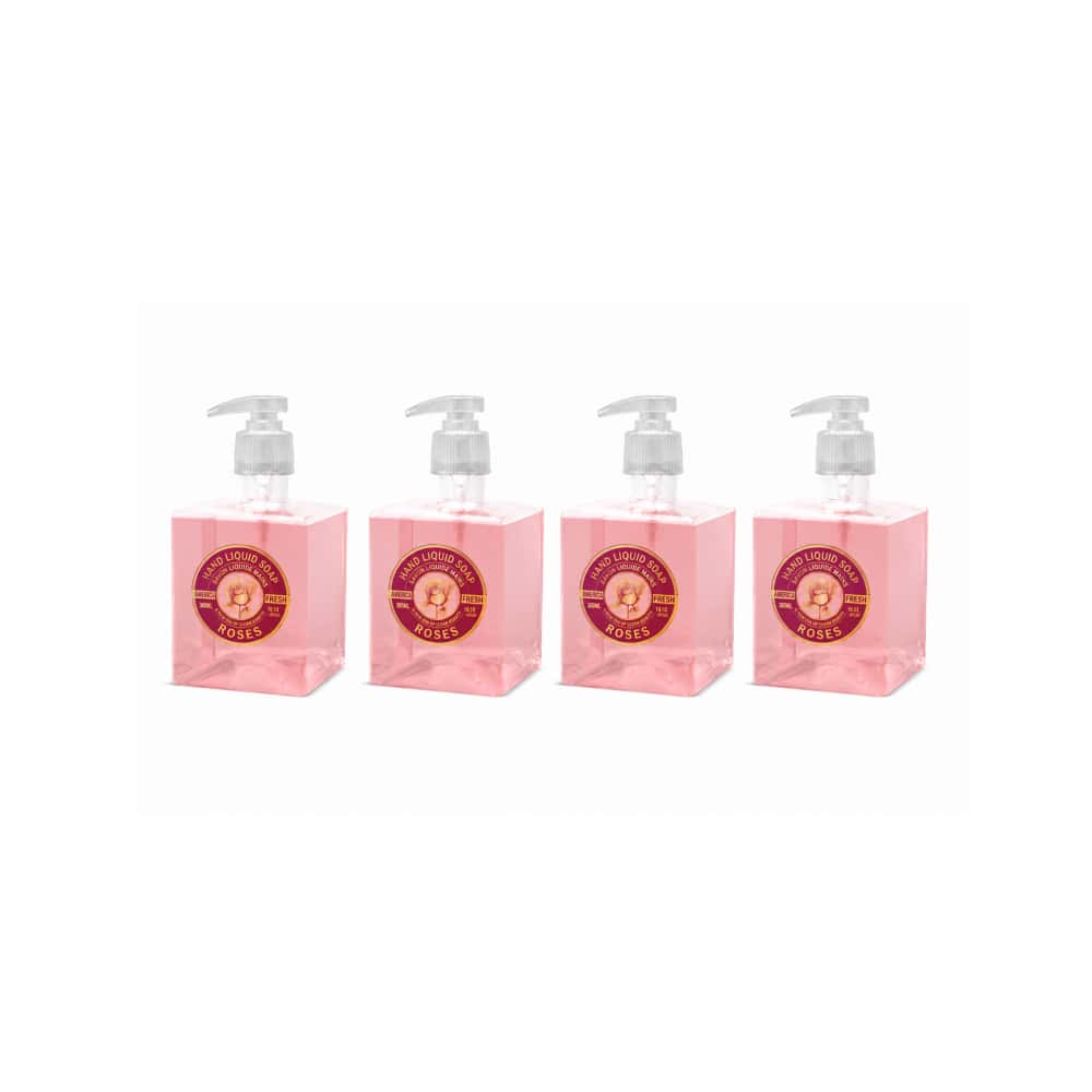 Jabón líquido de rosas para manos América Fresh (4 x 300 ml / 10.10 oz) - Miniatura 1