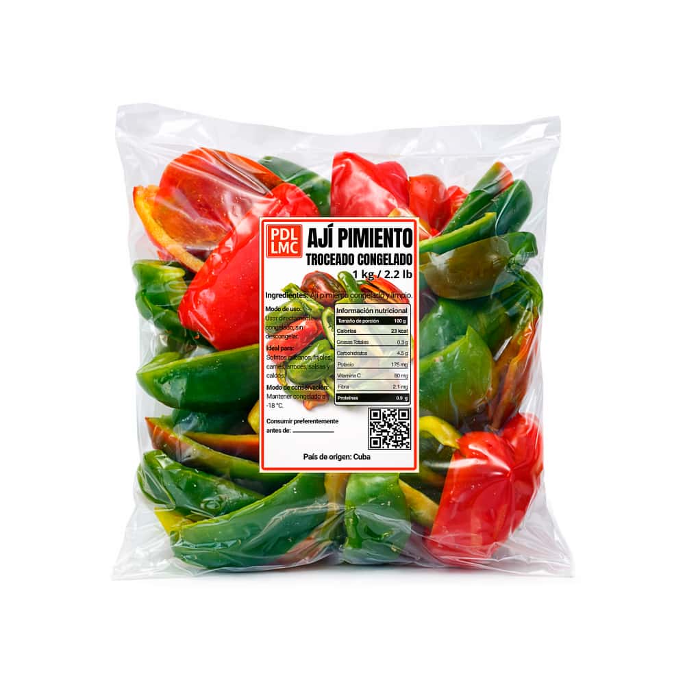 Ají pimiento troceado congelado PDL LMC (1 kg / 2.2 lb) - Miniatura 1