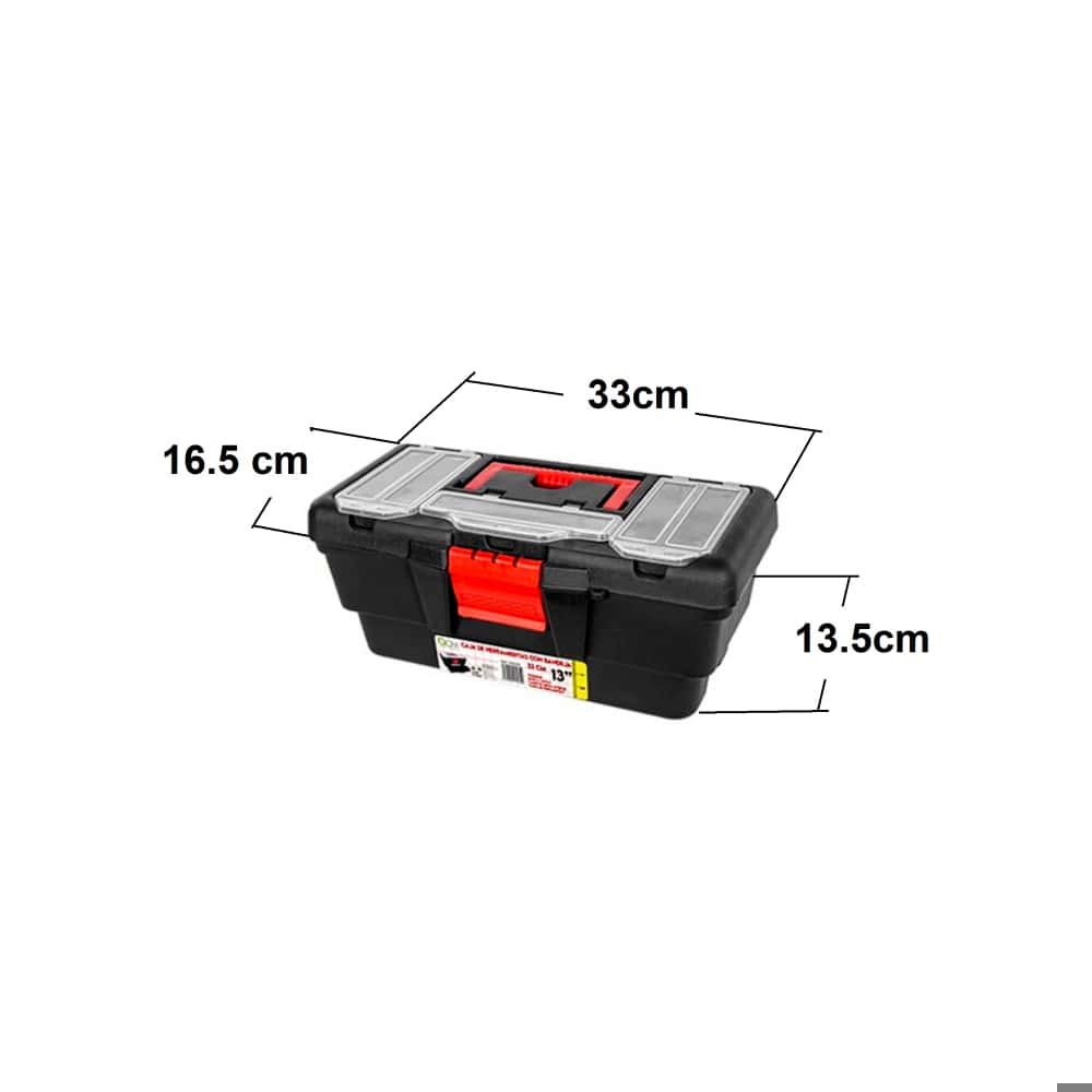 Caja de herramientas de plástico con bandeja de 13" Casa y Menaje - Miniatura 4
