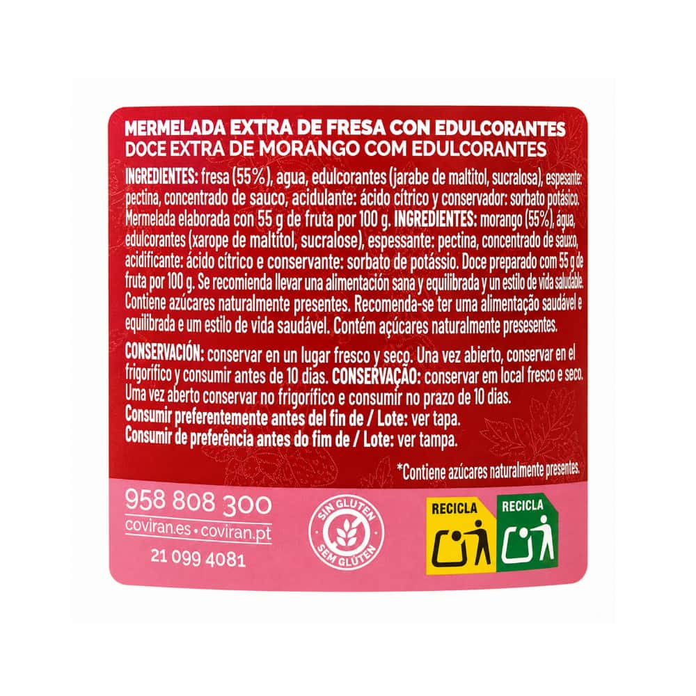 Mermelada extra de fresa con edulcorantes Coviran (280 g / 9.8 oz) - Miniatura 3