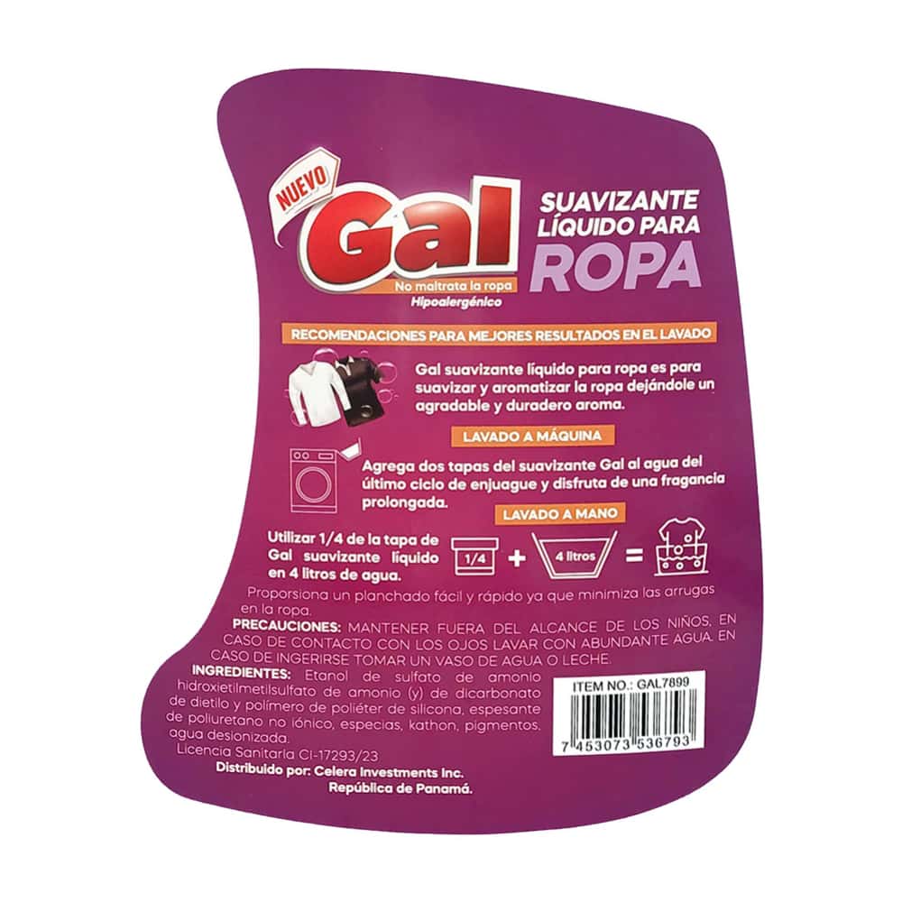 Suavizante líquido para ropa hipoalergénico aroma a jazmín Gal (2 L) - Miniatura 3