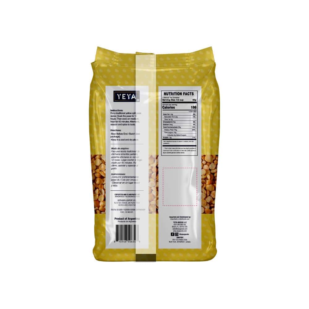 Chícharos amarillos partidos YEYA (454 g / 1 lb) - Miniatura 3
