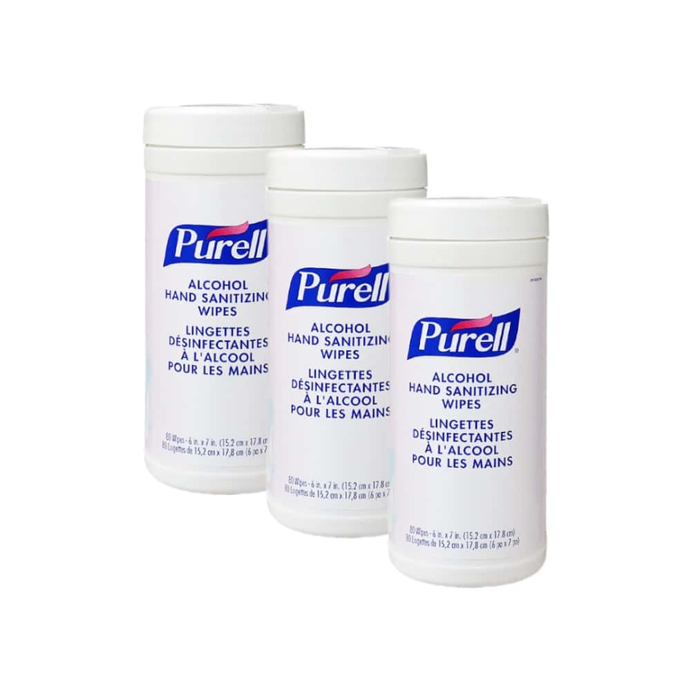 Toallitas desinfectantes de manos con alcohol Purell (3 x 80 U) - Miniatura 1