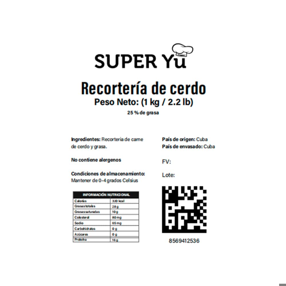 Recortería de cerdo Super Yu (1 kg / 2.2 lb) - Miniatura 3