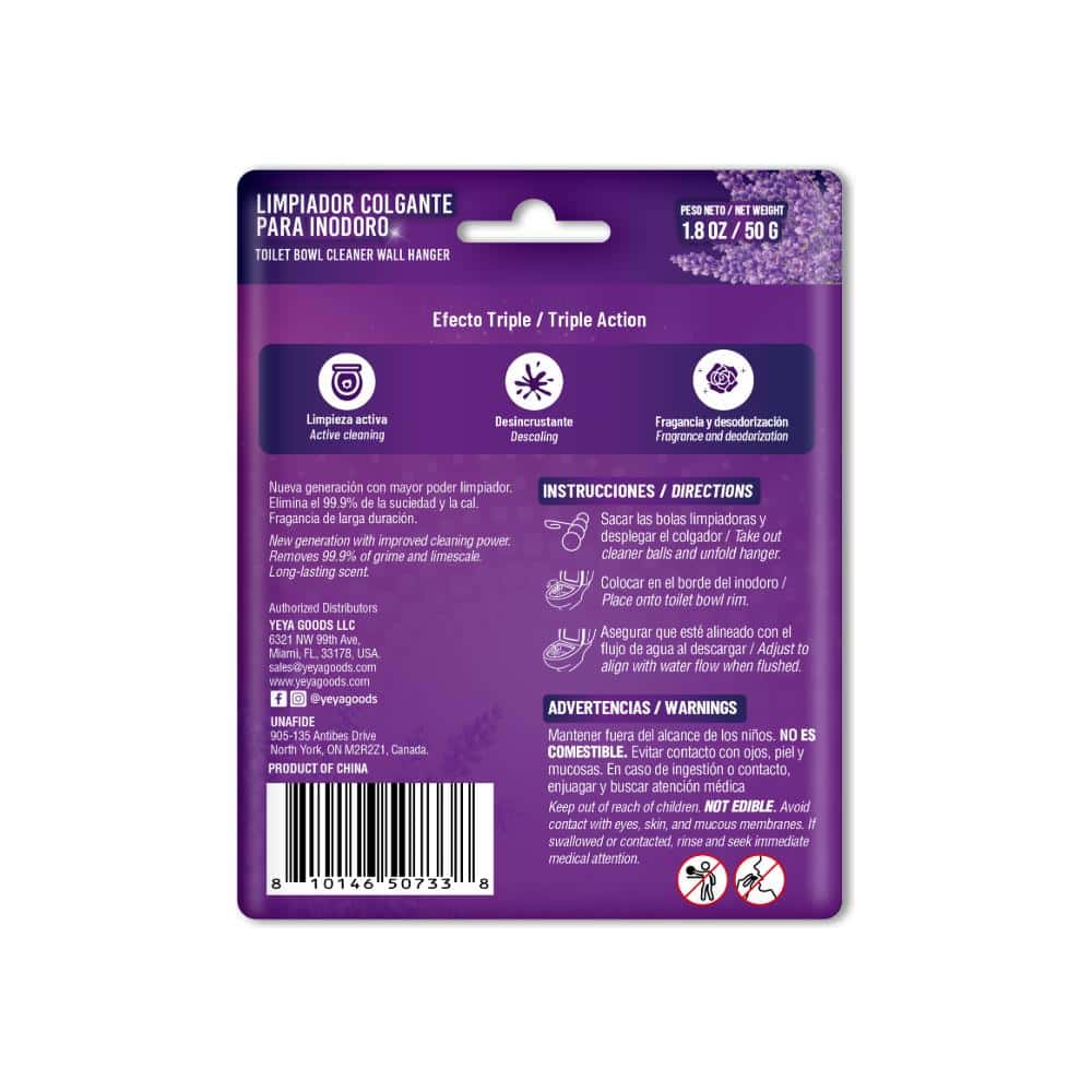 Limpiador colgante para inodoro aroma lavanda YEYA (50 g / 1.8 oz) - Miniatura 3