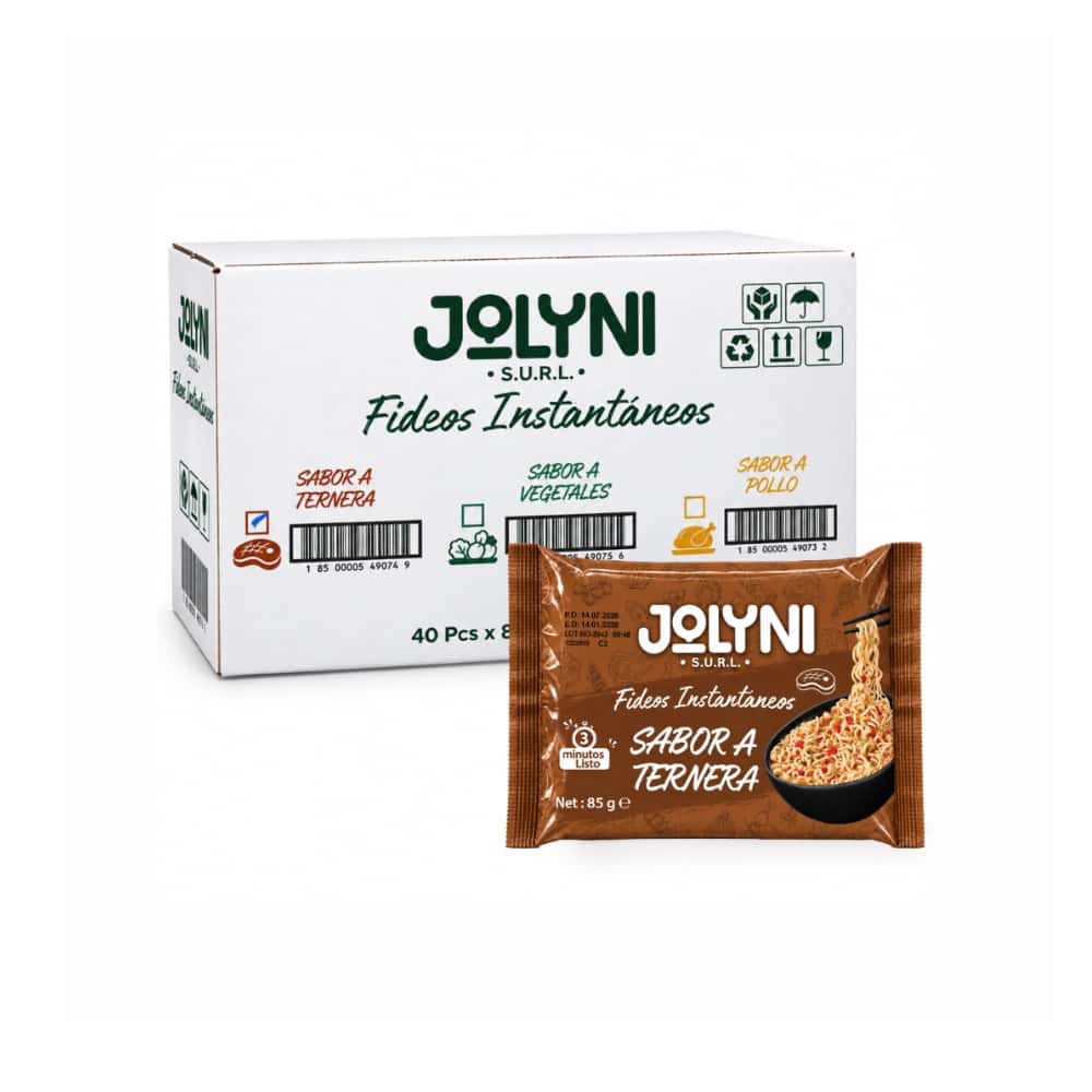 Sopa de fideos instantáneos sabor ternera Jolyni (40 x 85 g / 3 oz) - Miniatura 1