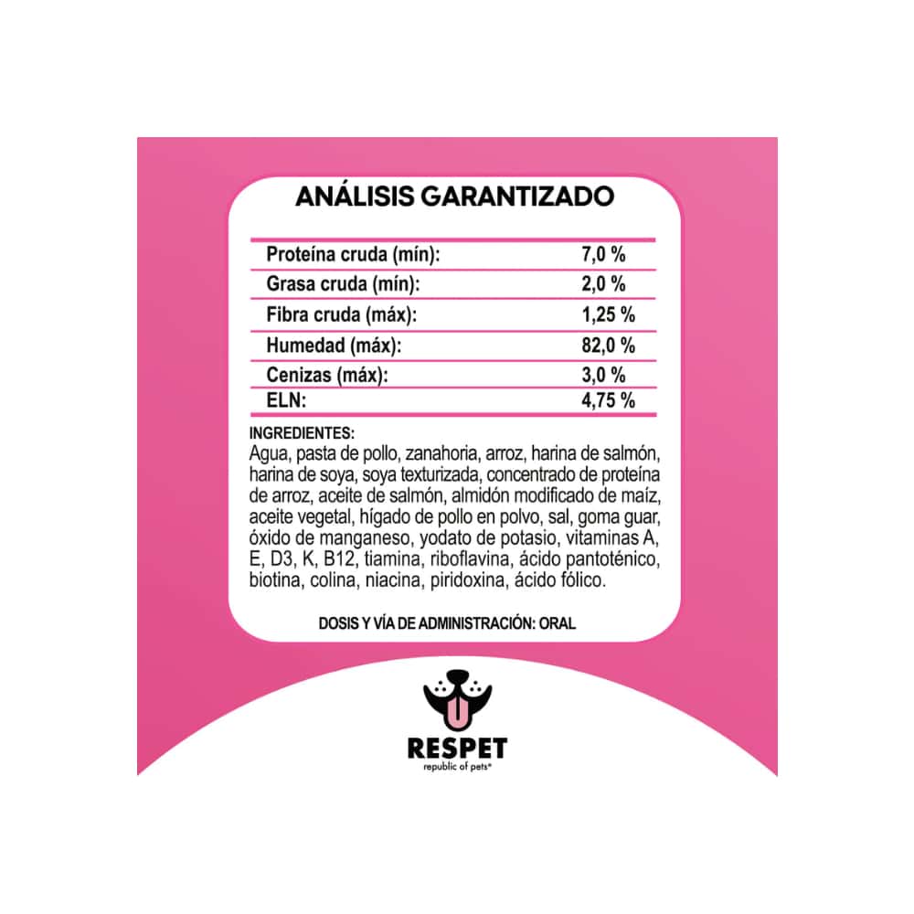Alimento con salmón y vegetales para perro adulto Respet (100 g / 3.52 oz) - Miniatura 3