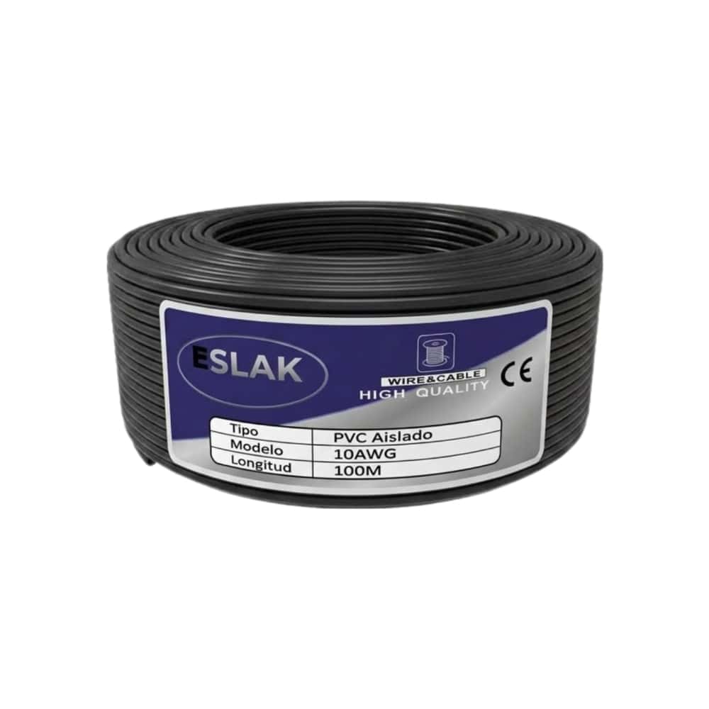 Cable conductor eléctrico color negro calibre 10 AMG Eslak (100 m) - Miniatura 2