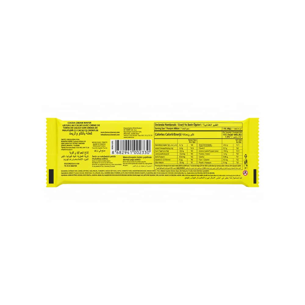 Pastel de chocolate relleno de crema de chocolate Chocix Bonucci (40 g / 1.41 oz) - Miniatura 3