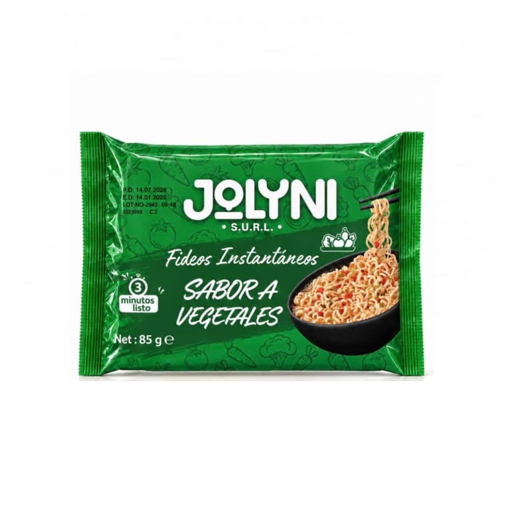 Sopa de fideos instantáneos sabor a vegetales Jolyni (85 g / 3 oz) - Miniatura 1