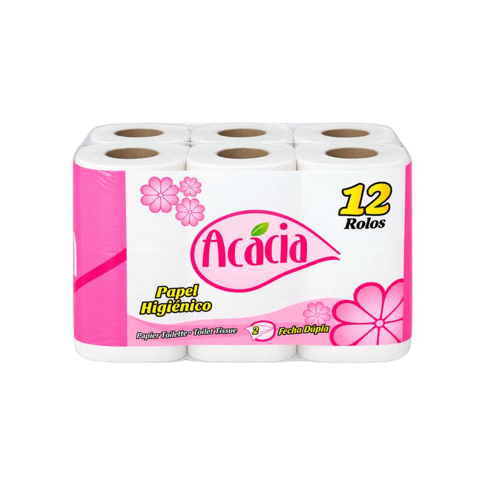 Papel sanitario doméstico doble hoja Acácia (4 x 12 U) - Miniatura 2