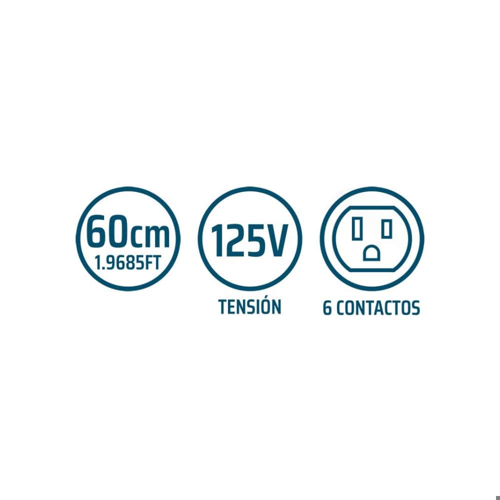 Regleta eléctrica de 6 contactos Troen - Miniatura 6