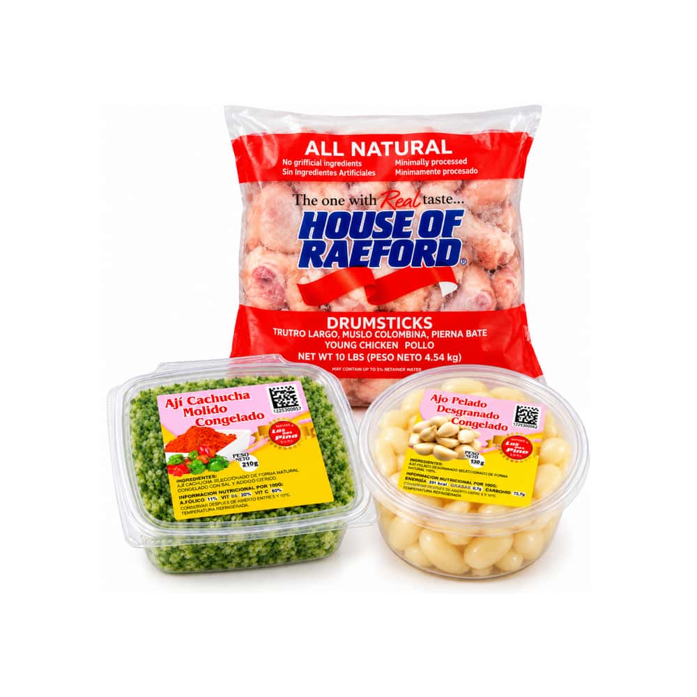 Muslos de pollo + Ají cachucha molido congelado + Ajo pelado desgranado congelado - Miniatura 1