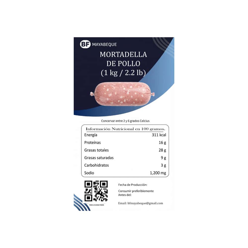 Mortadella de pollo BF Mayabeque (1 kg / 2.2 lb) - Miniatura 3