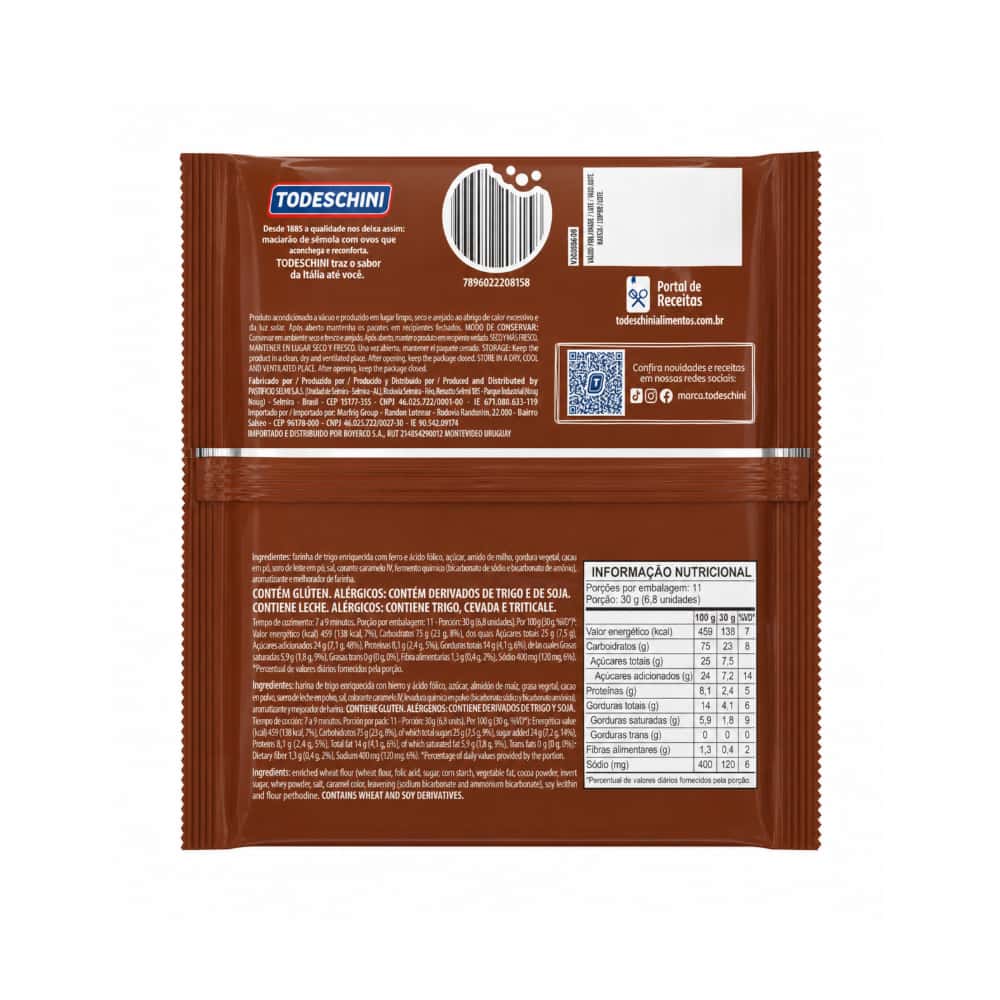 Galletas de mantequilla con sabor a chocolate Todeschini (330 g / 11.64 oz) - Miniatura 2