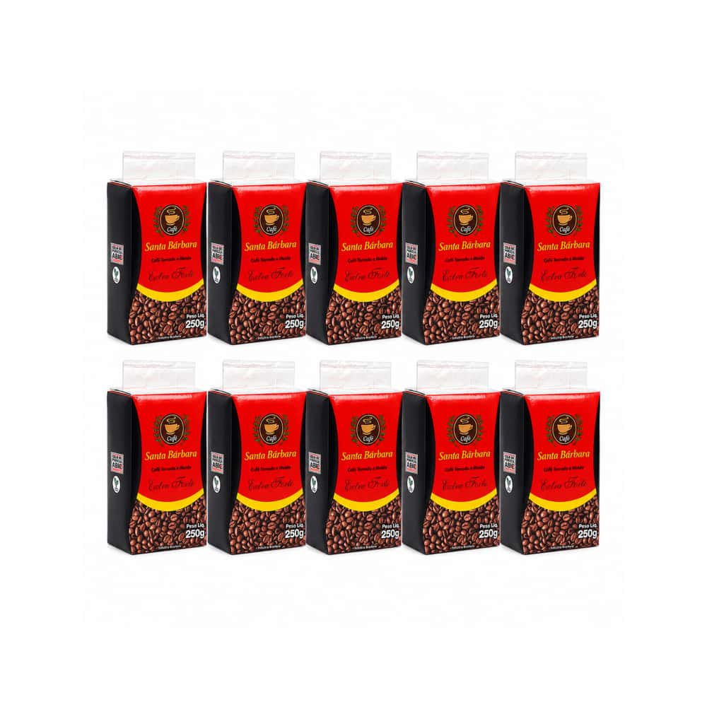 Café tostado y molido extra fuerte Santa Bárbara (10 x 250 g / 8.8 oz) - Miniatura 1