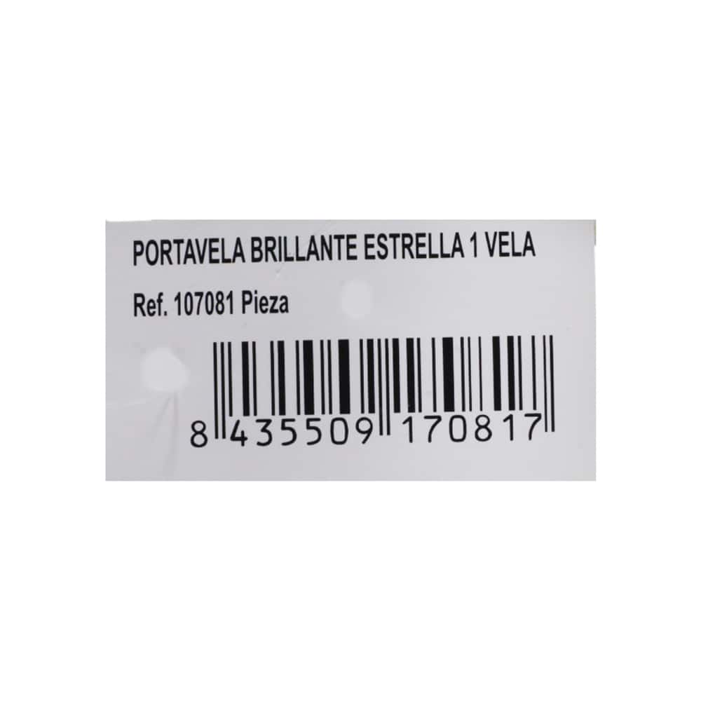 Portavela brillante estrella con vela Casa y Menaje - Miniatura 4