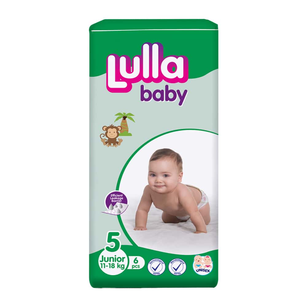 Pañales desechables para bebé etapa 5 Junior Lulla Baby (6 U) - Miniatura 1